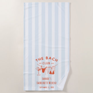 Serviette De Plage Bachelorette à cocktail orange tiré à la main