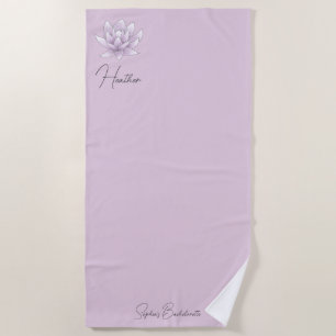Serviette De Plage Bachelorette Parti rose Lotus Nommé