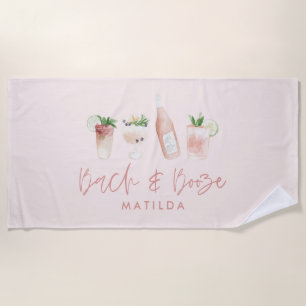 Serviette De Plage bachelorette rose bach & alcool week-end chic