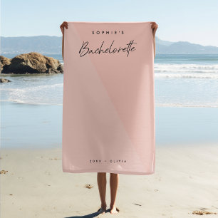 Serviette De Plage Bachelorette rose   Pastel moderne minimaliste