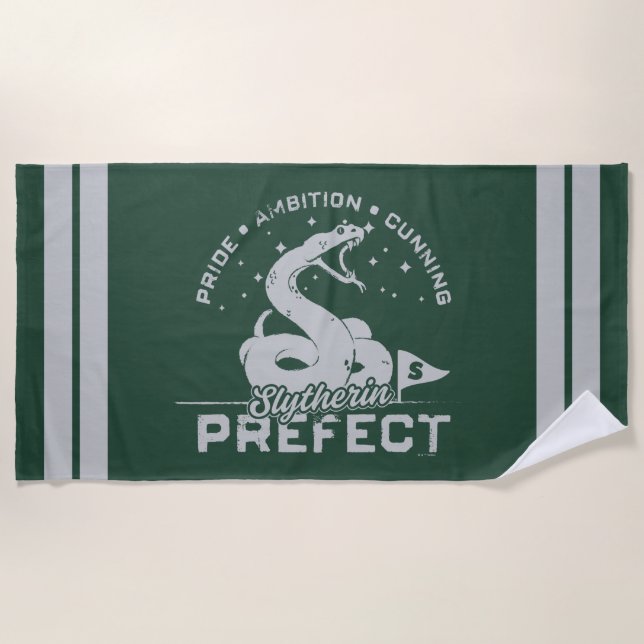 Serviette De Plage Badge de Préfet SLYTHERIN™ (Devant)