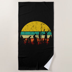Serviette De Plage Badminton Evolution Retro Joueur Badminton