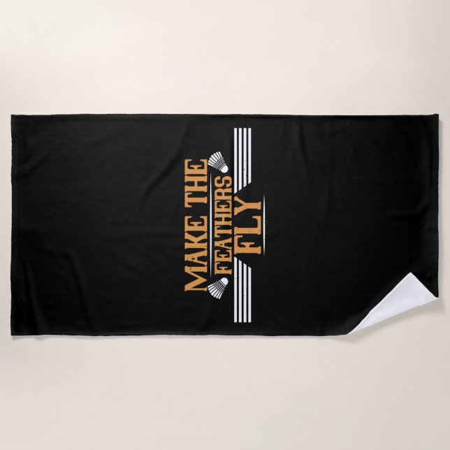 Serviette De Plage Badminton - Faites voler les plumes (Devant)
