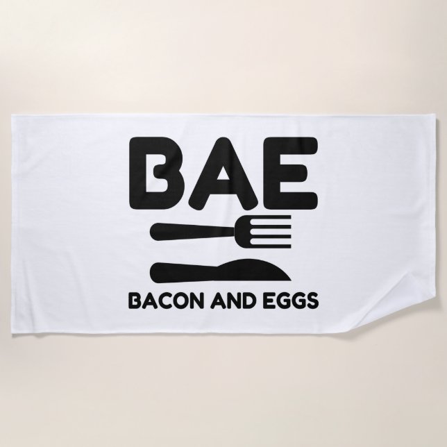 Serviette De Plage BAE Bacon Et Oeufs (Devant)