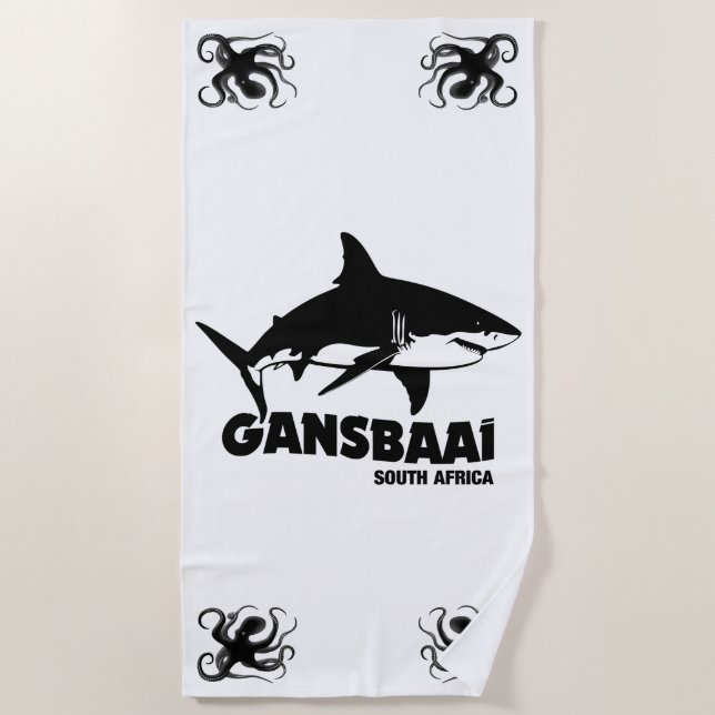Serviette De Plage Baignade avec de grands requins blancs - Gansbaai  (Devant)