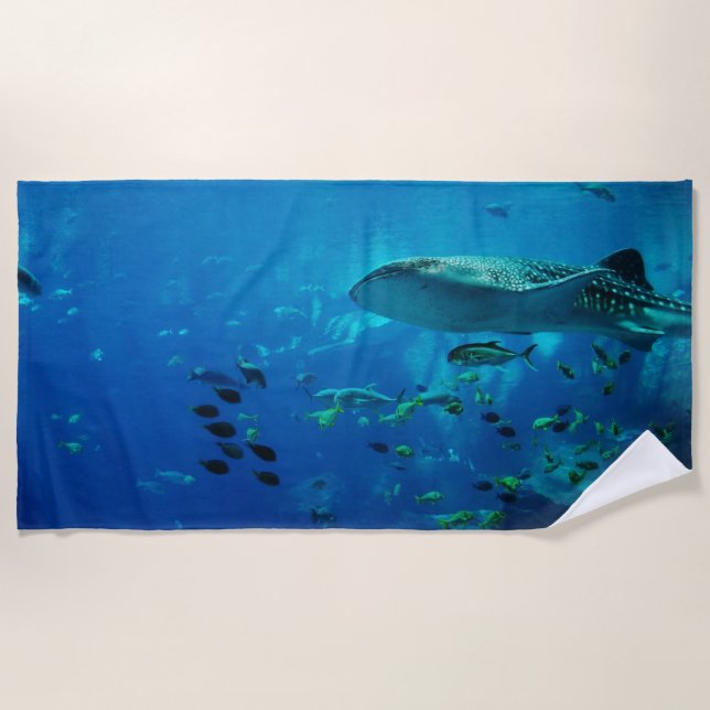 Serviette De Plage Baignade estivale avec les requins (Devant)