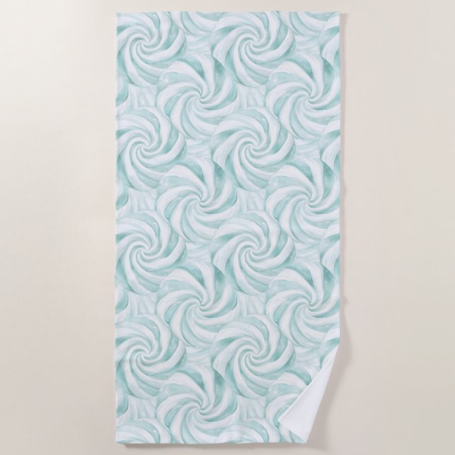 Serviette De Plage Balançoires blanches à la menthe Aqua (Devant)