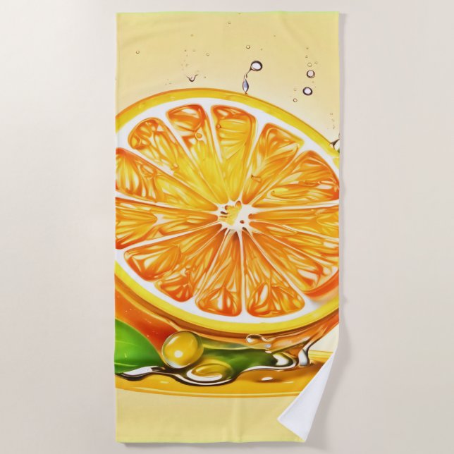 Serviette De Plage Balayage en tranche orange (Devant)