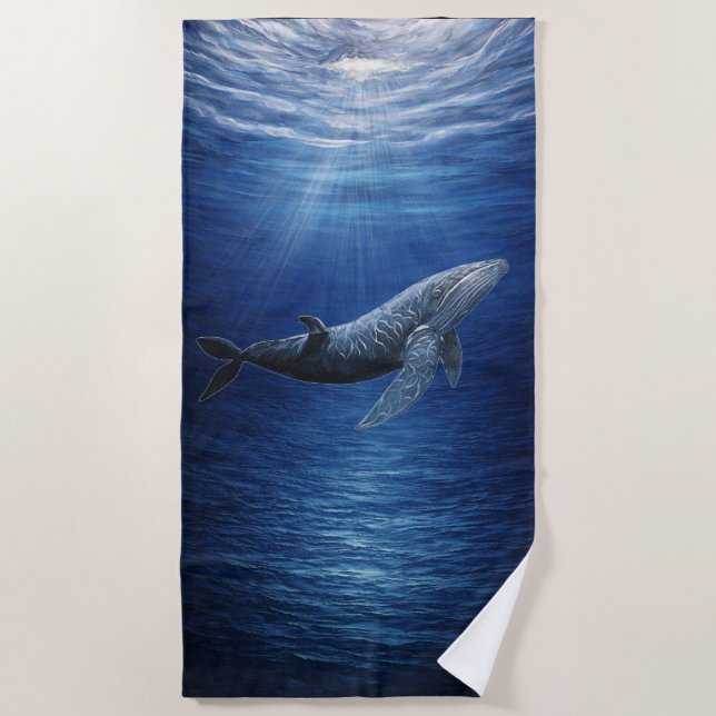 Serviette de plage baleine à bosse océan (Devant)
