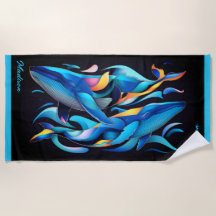 Baleines bleues Abstraites modernes personnalisabl