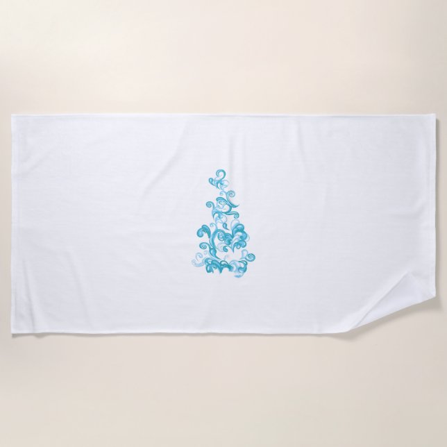 Serviette De Plage Ball Blue, Medium Turquoise design décoratif (Devant)