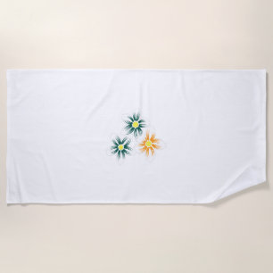 Serviette De Plage Banane jaune, bleu foncé vert, décoratif