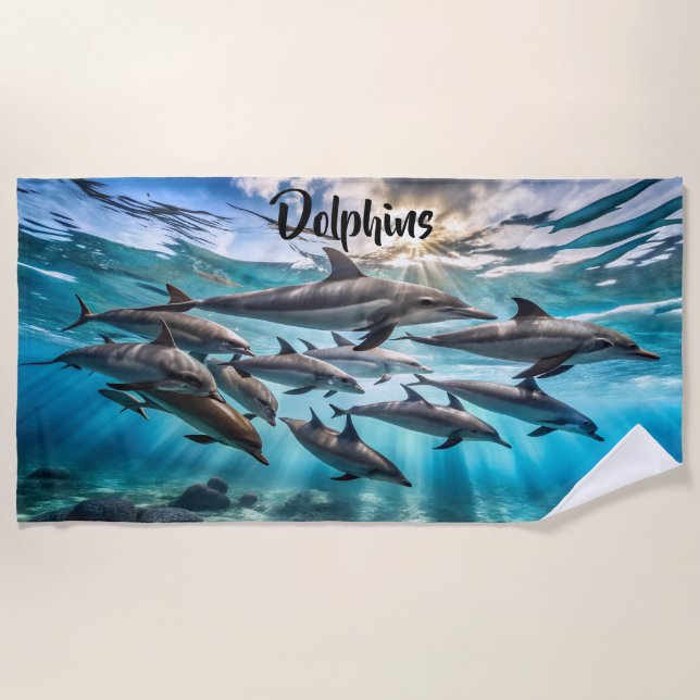 Serviette De Plage Bancs de dauphins (Devant)