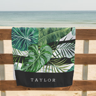 Serviette De Plage Bande botanique tropicale personnalisée