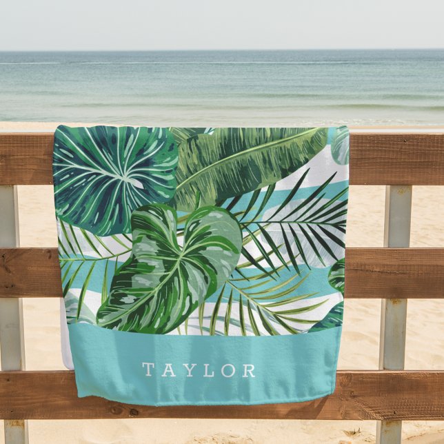 Serviette De Plage Bande botanique tropicale personnalisée (Créateur téléchargé)