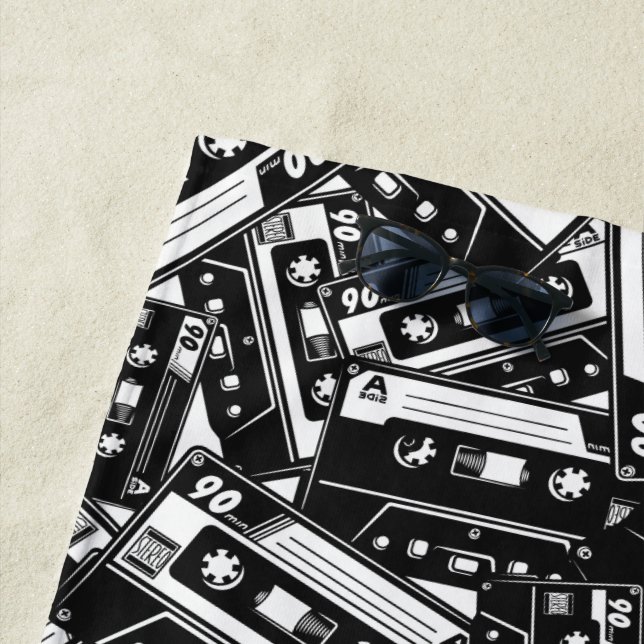 Serviette De Plage Bande Cassette Rétro (En situation)