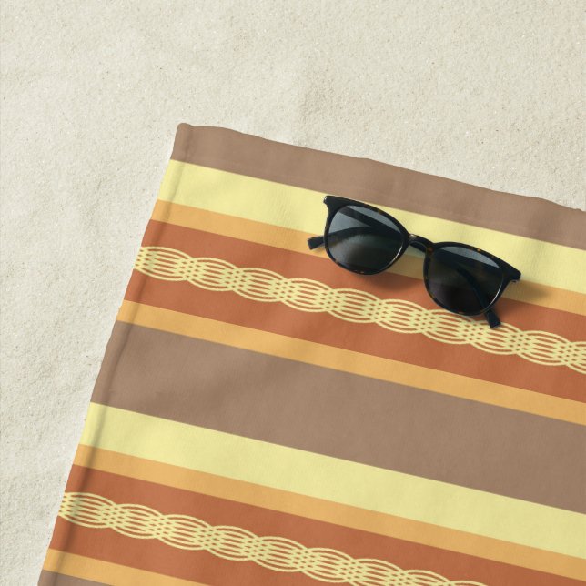 Serviette De Plage Bande d'auvent du milieu du siècle - neutrales de  (En situation)