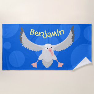 Serviette De Plage Bande dessinée de l'oiseau mûre albatros