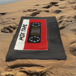Serviette De Plage Bande Mixte Rouge - Cadeau Rétro Inspiré des Année