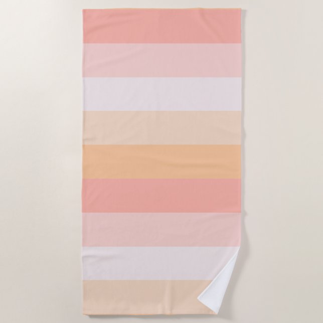 Serviette De Plage Bande rose vif moderne (Devant)