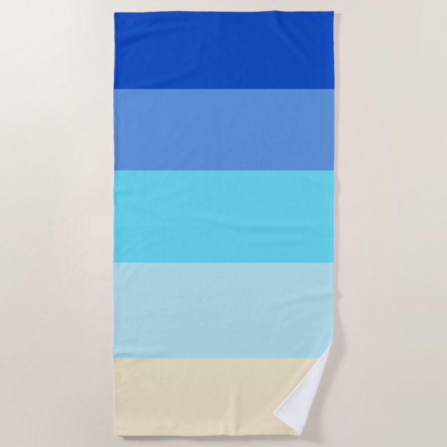 Serviette De Plage Bandes aux couleurs de l'océan (Devant)