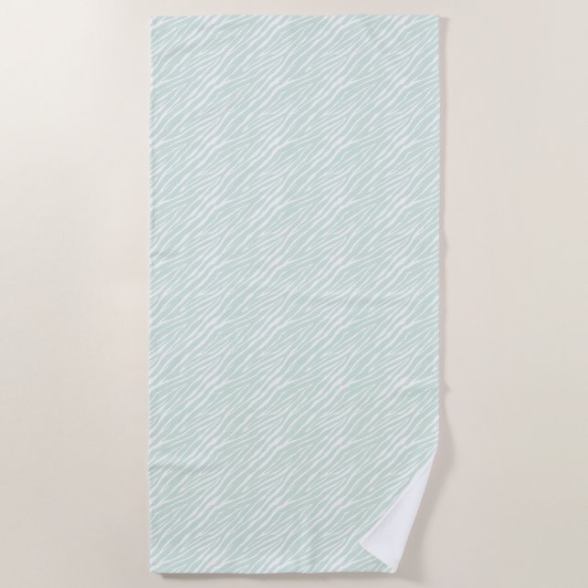 Serviette De Plage Bandes d'impression Zebra Mint (Devant)