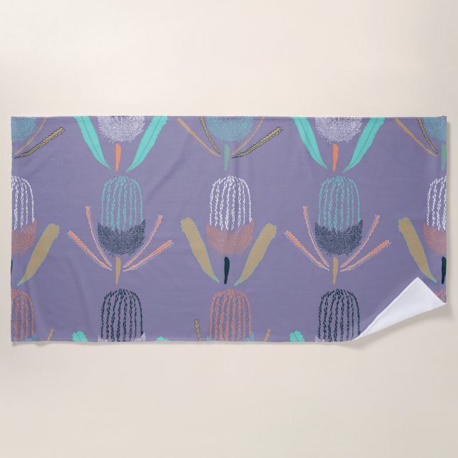 Serviette De Plage Banksia Lilac (Devant)