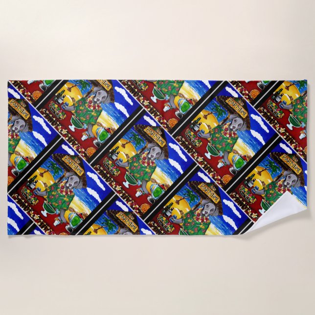 Serviette De Plage Barman Weimaraner (Devant)