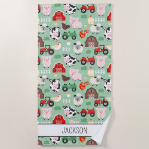 Serviette De Plage Barnyard Motif Farm Animal mignonne Enfants