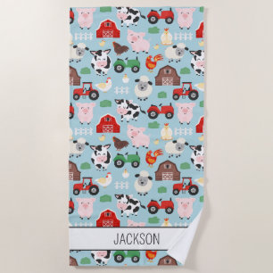 Serviette De Plage Barnyard Motif Farm Animal mignonne Enfants