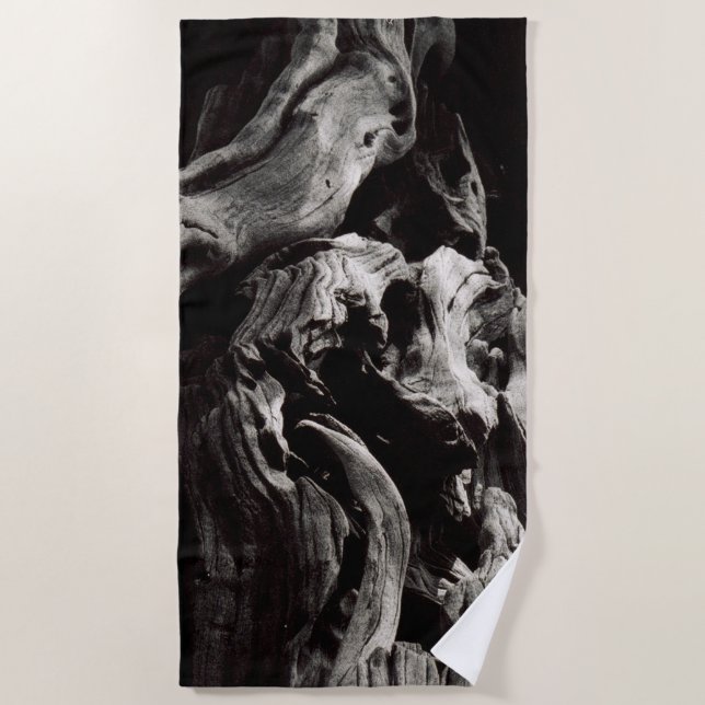Serviette De Plage Barre d'arbre noir (Devant)