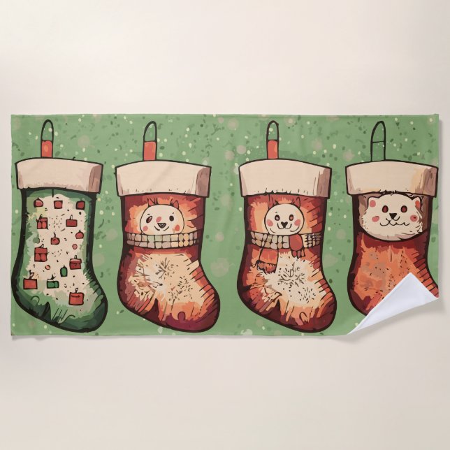 Serviette De Plage Bas de Noël (Devant)