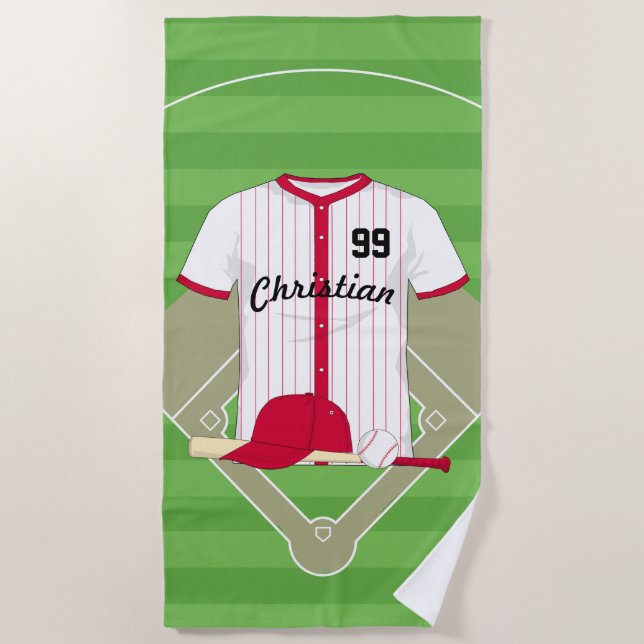 Serviette De Plage Baseball de Cute (Devant)