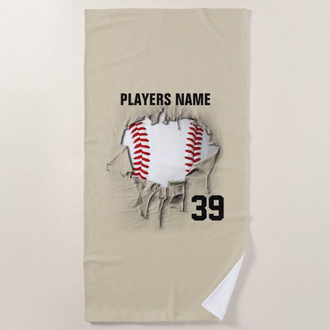 Serviette De Plage Baseball tordu (Devant)