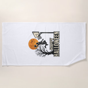 Serviette De Plage Basket-ball Halloween Joyeux Halloween Sport Vinta