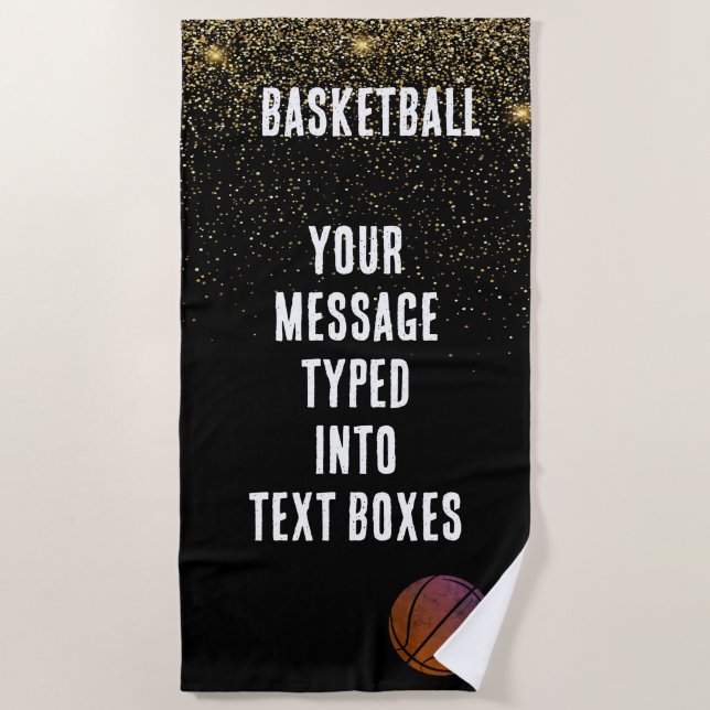 Serviette De Plage Basket-ball personnalisé, Basketball idées cadeaux (Devant)