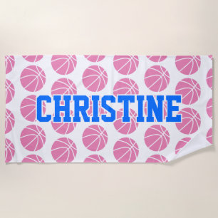 Serviette De Plage Basket-ball Rose Summer Holiday Vibes sportives