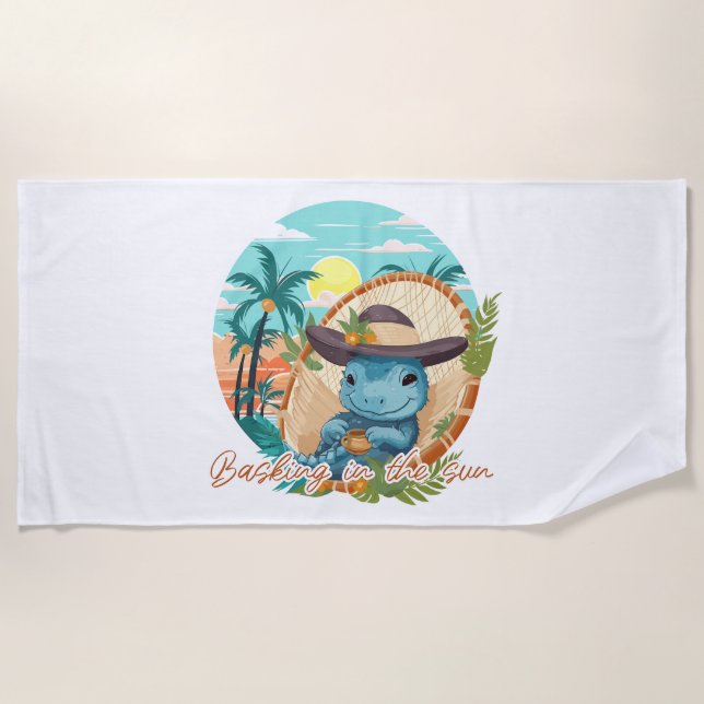 Serviette De Plage Basking Marine Iguana (Devant)