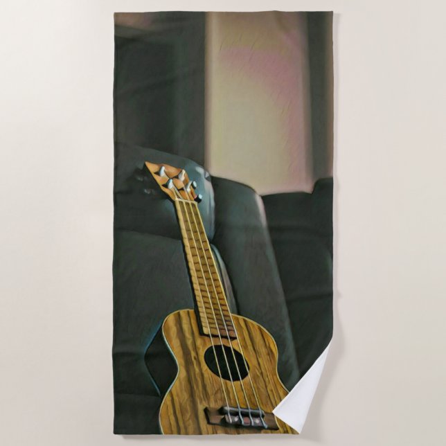 Serviette De Plage basse acoustique guitare électrique cadeau (Devant)