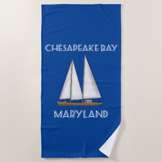 Serviette De Plage Bateau à voile Chesapeake Bay Maryland (Devant)