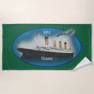 Serviette De Plage Bateau de la ligne White Star de Titanic Green Mar