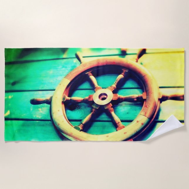 Serviette De Plage Bateau Helm Beach Towel (Devant)