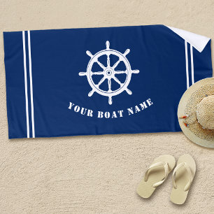 Serviette De Plage Bateau ou nom Navires nautiques Roue Helm Marine B