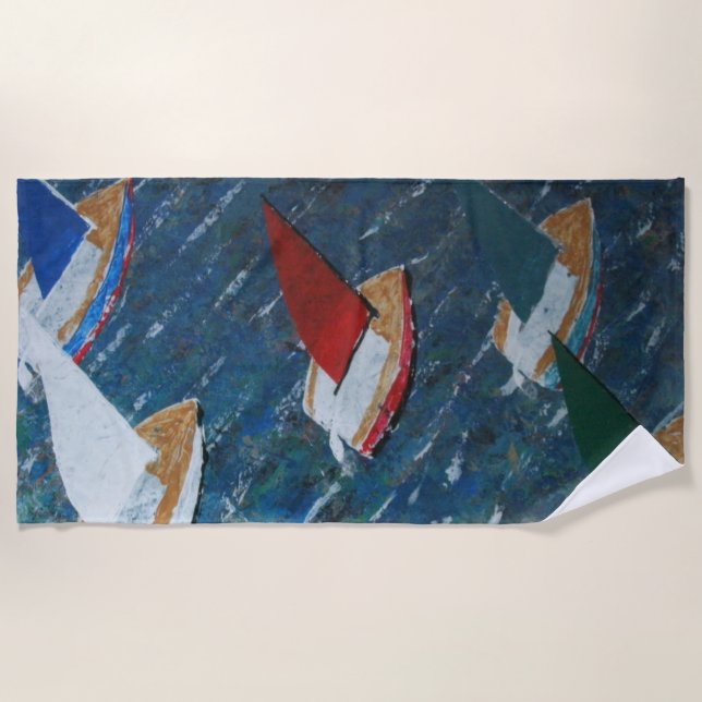 Serviette De Plage Bateaux à jouets (Devant)