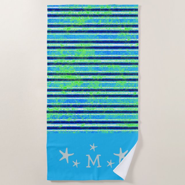 Serviette De Plage Batik Stripes et Starfish Beach Towers (Devant)
