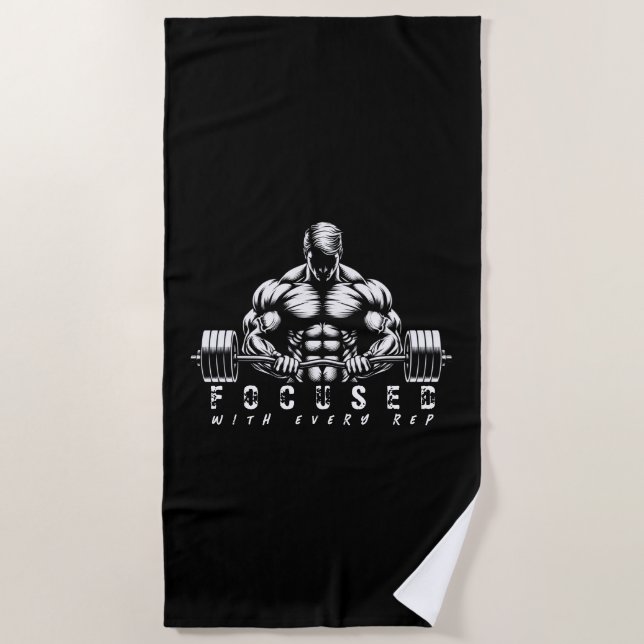 Serviette De Plage Bâtiment du corps-Fitness (Devant)