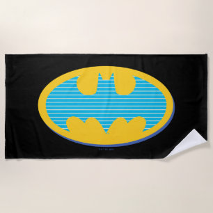 Serviette De Plage Batman Symbole Cyan Stripes