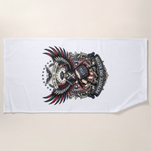 Serviette De Plage Batteur Patriotique De Musique De Liberté Rock Mét