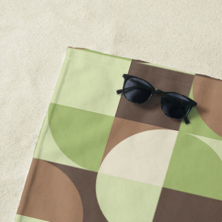 Serviette De Plage Bauhaus Mid Century Moderne feuille et arbre MCM