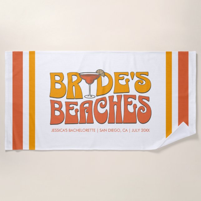 Serviette De Plage Beach Bachelorette Party Super Bride's Beaches (Devant)